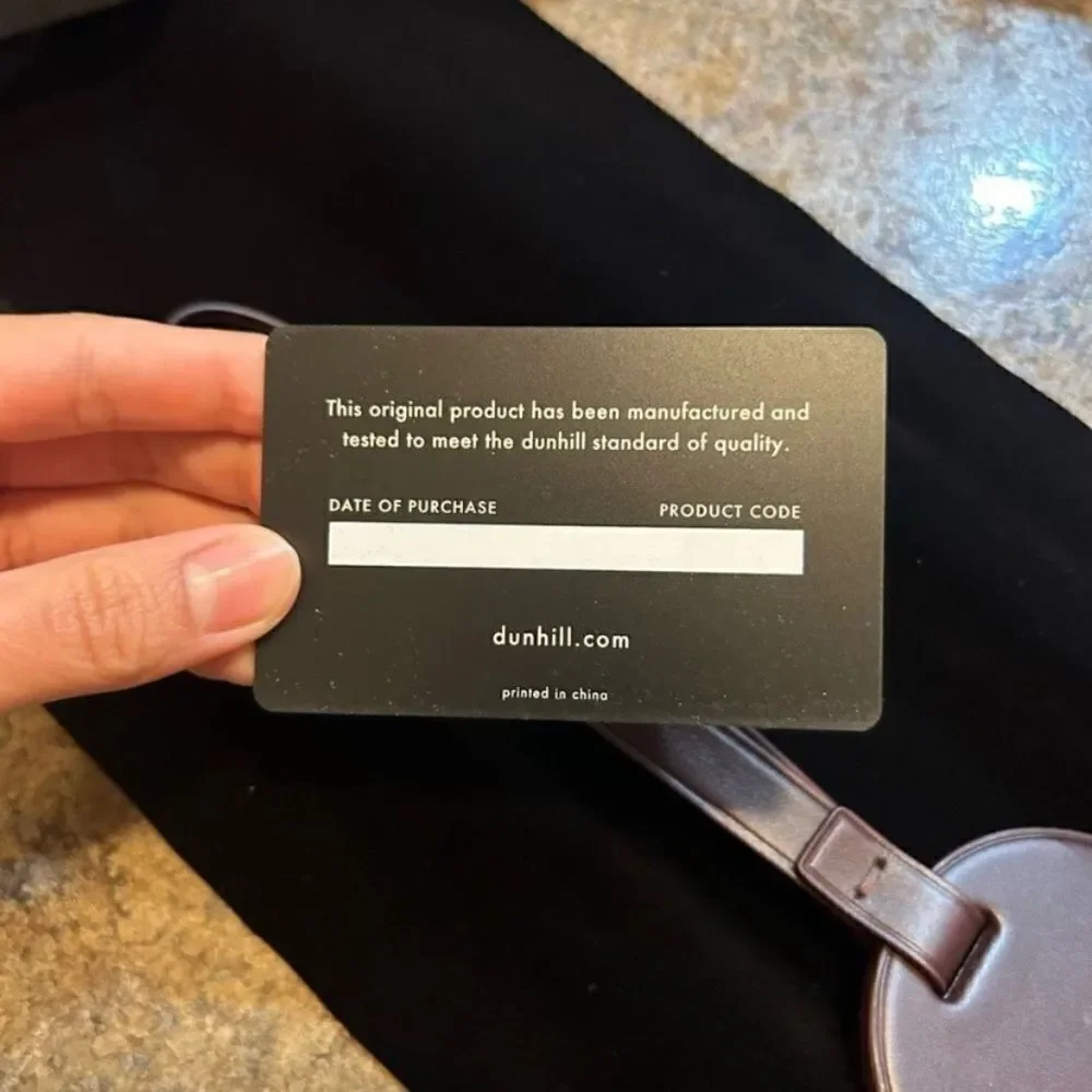 Dunhill Brown leather luggage tag NWT